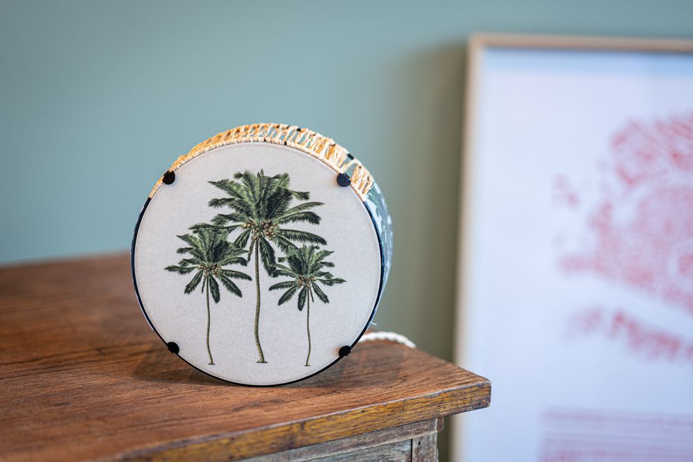 Wall lamps - UNIQUE PIECE WALL LAMP print and RAFFIA - ZARALOBO