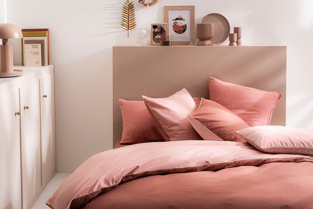 Bed linens - Bons Jours Terracotta / Poudre - Duvet Set - ESSIX