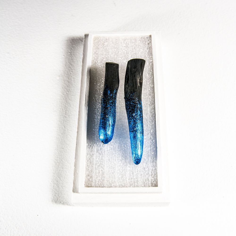 Jewelry - Earrings GIN-BLUE-MIMI-WA & GIN-BLUE-FULI - CHARCOAL ESKIMEÏT