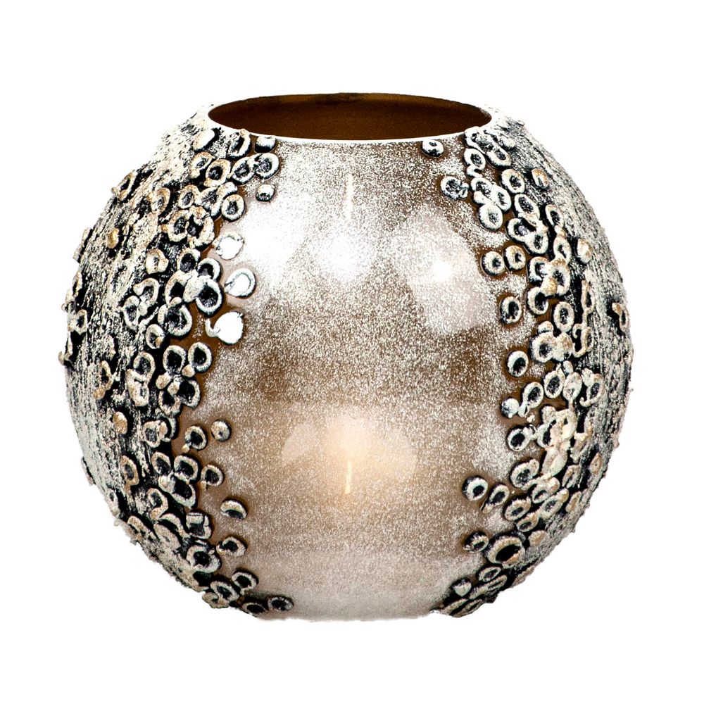 Vases - Round Glass Vase Decorated with Art for Flowers - 7ART SP. Z O.O.