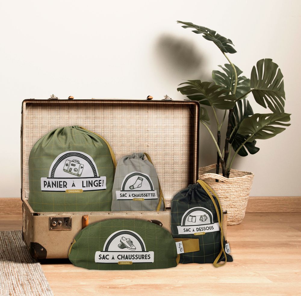 Accessoires de voyage - Kit à partir de sacs et panier "Forêt"  - LOOPITA