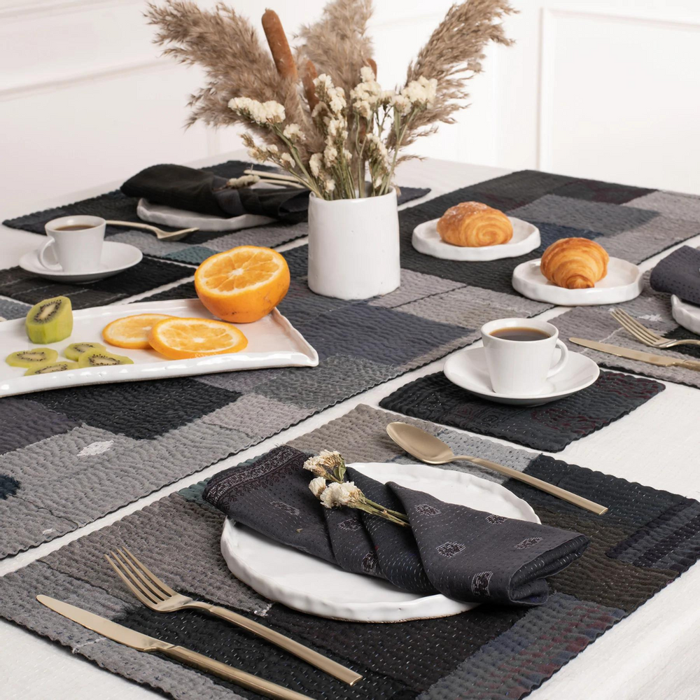 Linge de table textile - Set de table Kantha Vintage Paysage - MAISON MIEKO