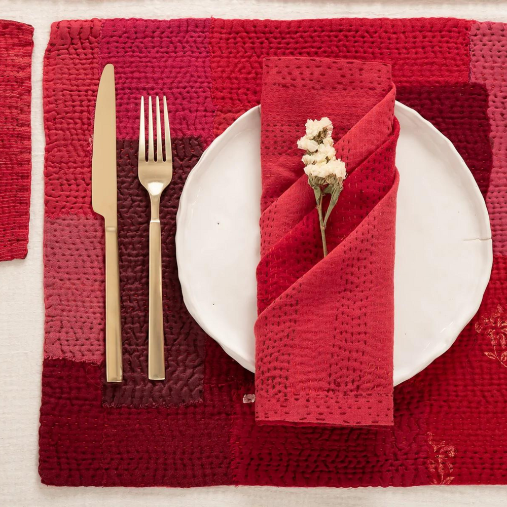 Linge de table textile - Set de table Kantha Vintage Paysage - MAISON MIEKO