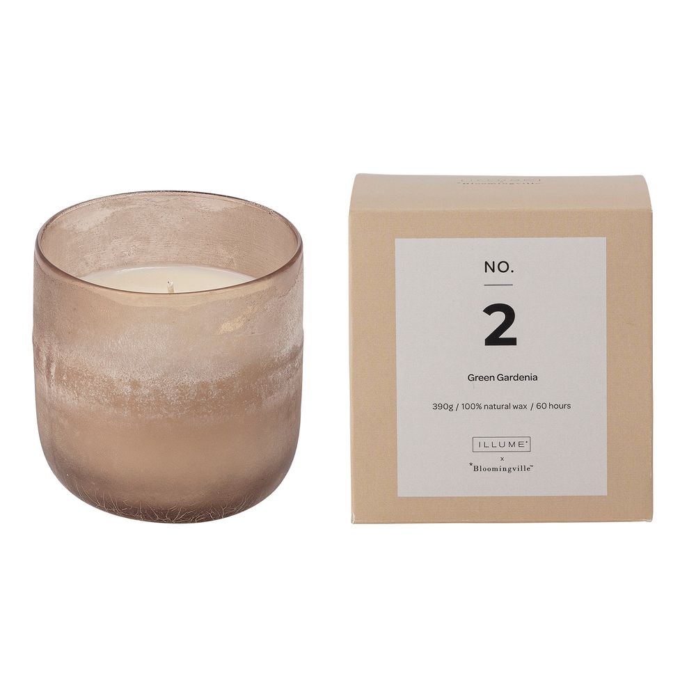Candles - NO. 2 - Green Gardenia Scented Candle, Natural wax - ILLUME X BLOOMINGVILLE