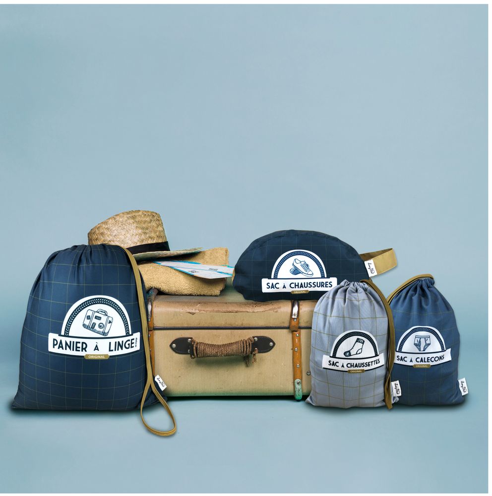 Travel accessories - Kit of bags from for Men “Blue like the seas” - LOOPITA