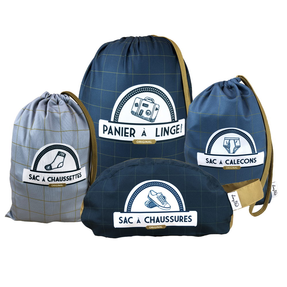 Travel accessories - Kit of bags from for Men “Blue like the seas” - LOOPITA