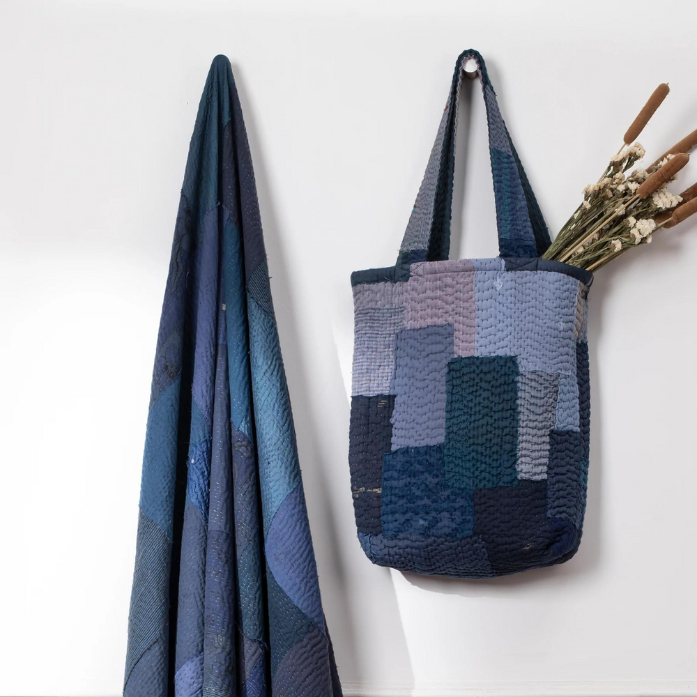 Bags and totes - Landscape Handmade Vintage Kantha Tote Bag - MAISON MIEKO