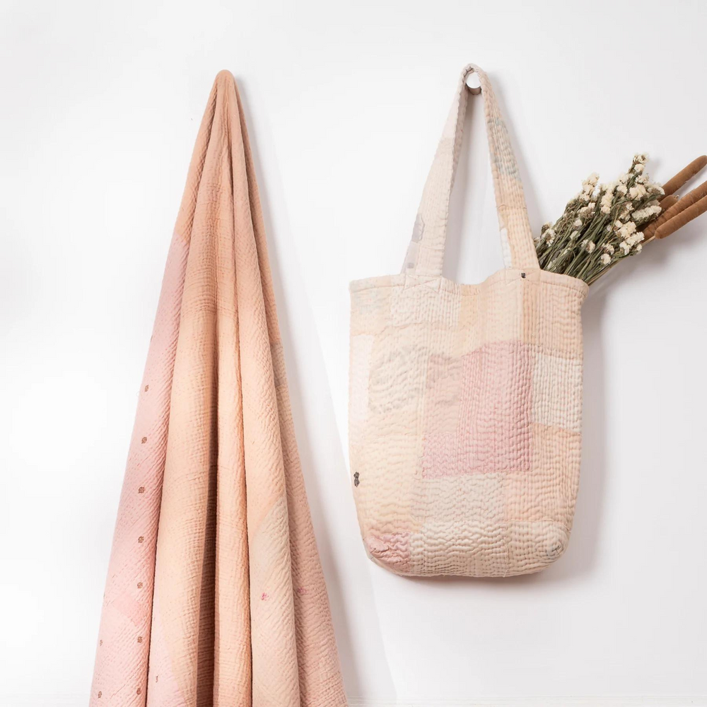 Sacs et cabas - Sac fourre-tout vintage Kantha fait main Mosaic Fray - MAISON MIEKO