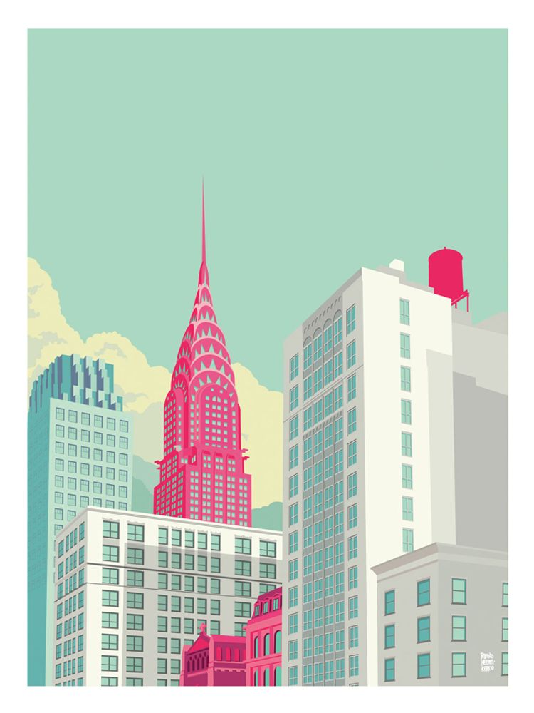 Poster - REMKO HEEMSKERK Collection - New York - BLUE SHAKER