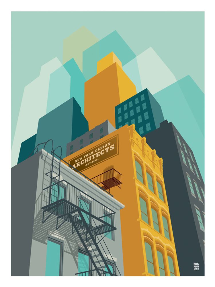 Poster - REMKO HEEMSKERK Collection - New York - BLUE SHAKER