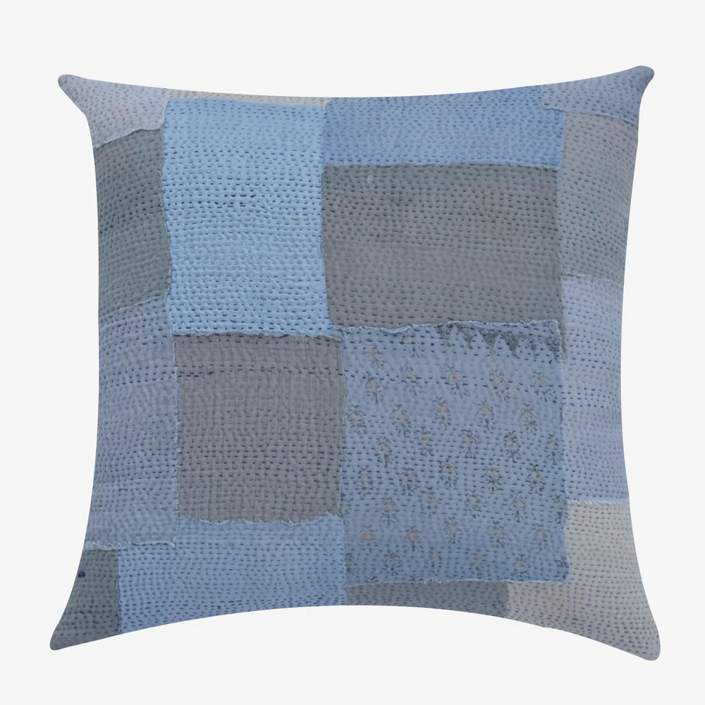 Couettes et oreillers - Taie d'oreiller Kantha vintage faite main Mosaic Fray - MAISON MIEKO