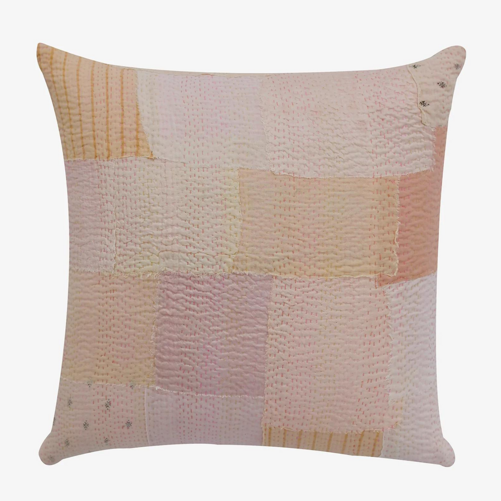Couettes et oreillers - Taie d'oreiller Kantha vintage faite main Mosaic Fray - MAISON MIEKO