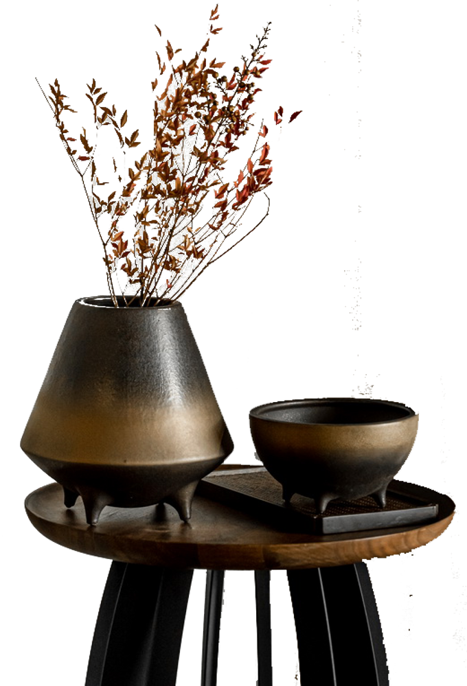Vases - Oriental Series: OTARU20BB "New Modern" Ikebana style vase or bowl - ELEMENT ACCESSORIES