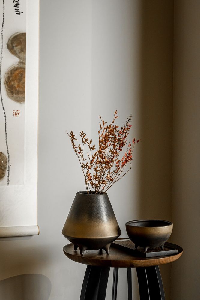 Vases - Oriental Series: OTARU20BB "New Modern" Ikebana style vase or bowl - ELEMENT ACCESSORIES