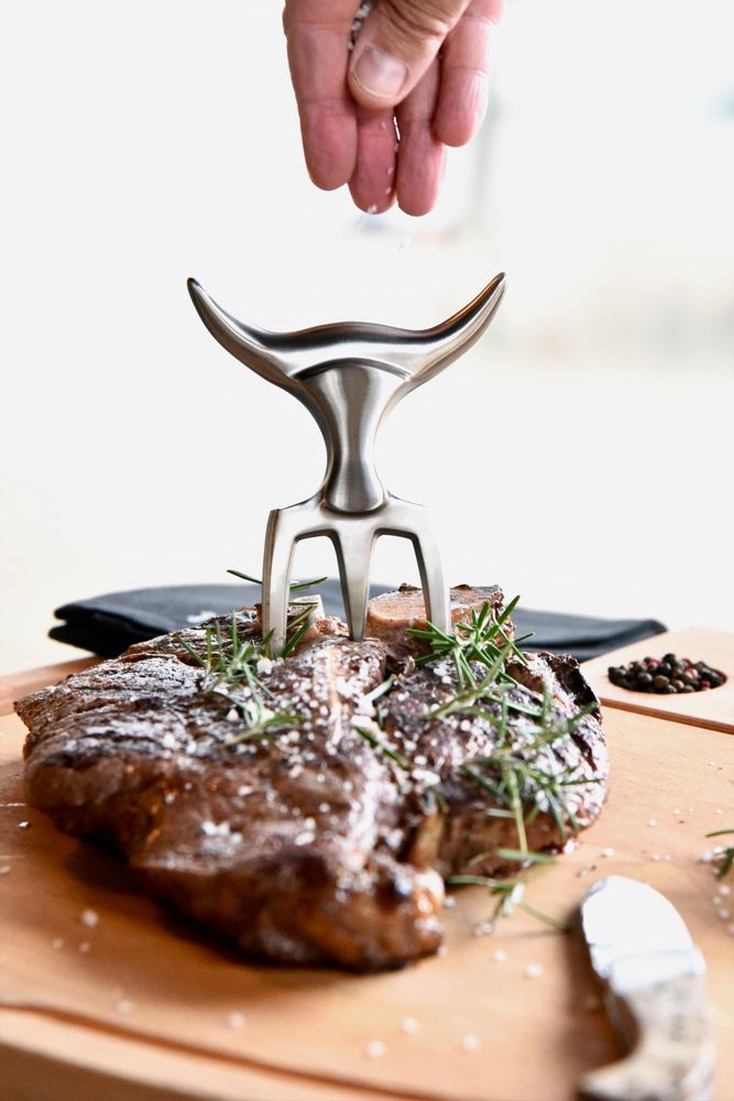 Cutlery set - Brushed Fork + stainless steel holder - TRIDENS