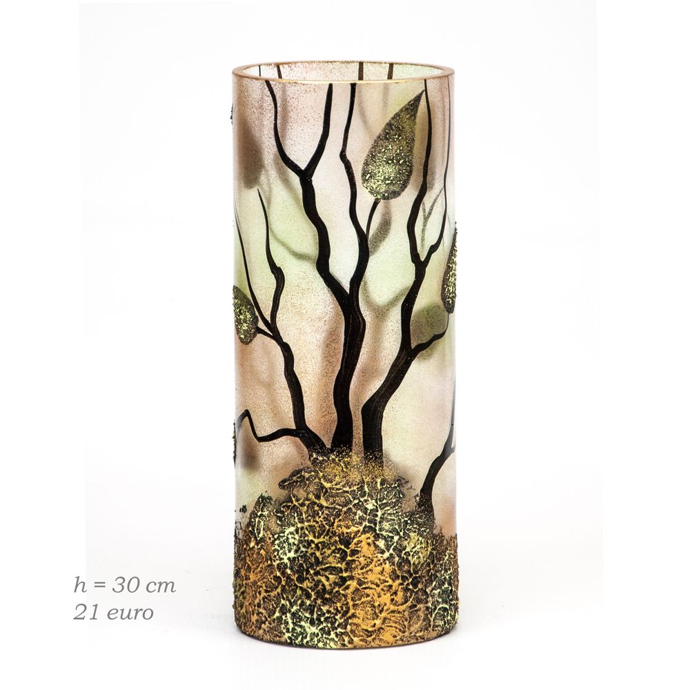 Vases - Art decorated glass cylinder vase for flowers - 7ART SP. Z O.O.