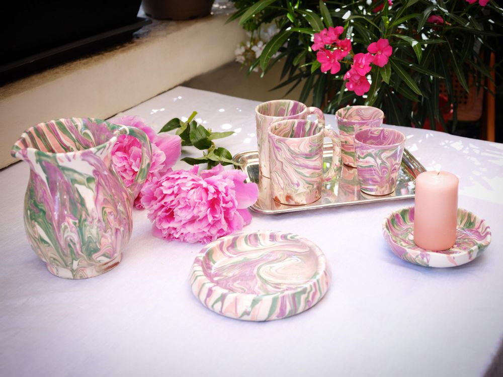 Decorative objects - ceramic plate, table service - IOM INES-OLYMPE MERCADAL
