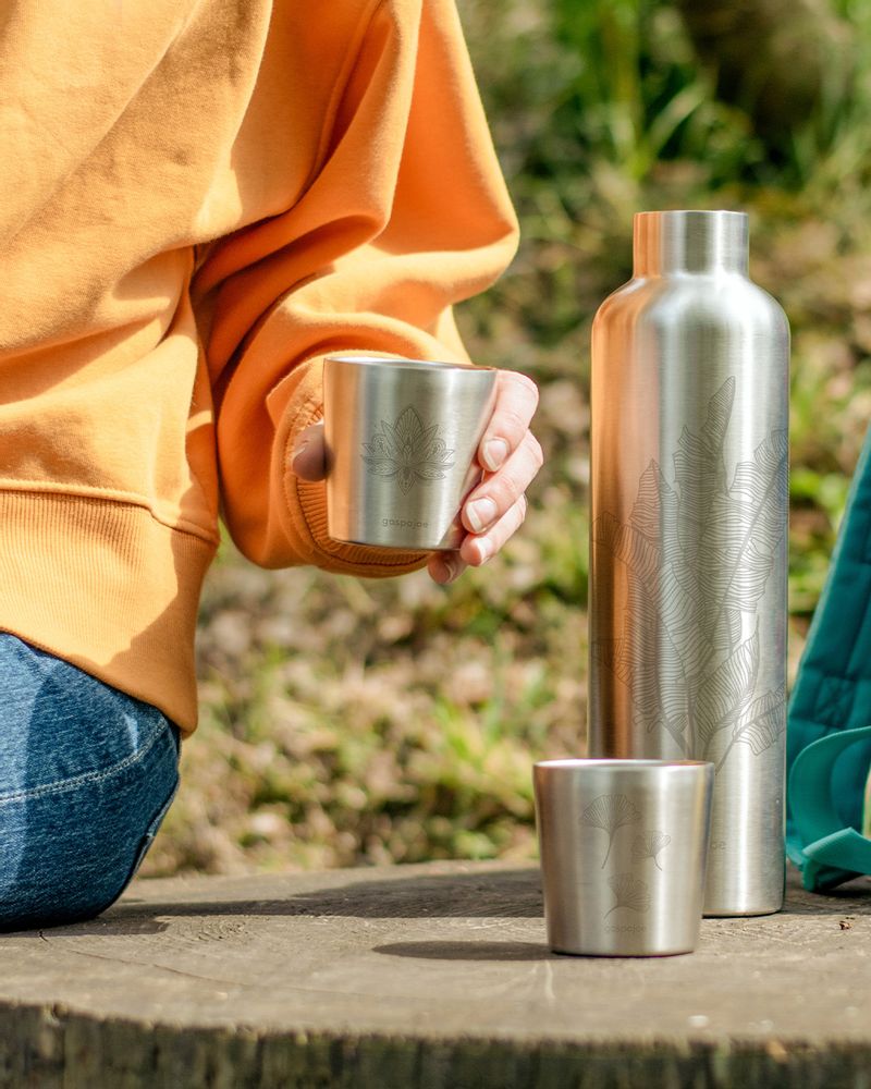 Accessoires thé et café - Gourde isotherme inox GROOVY - GASPAJOE