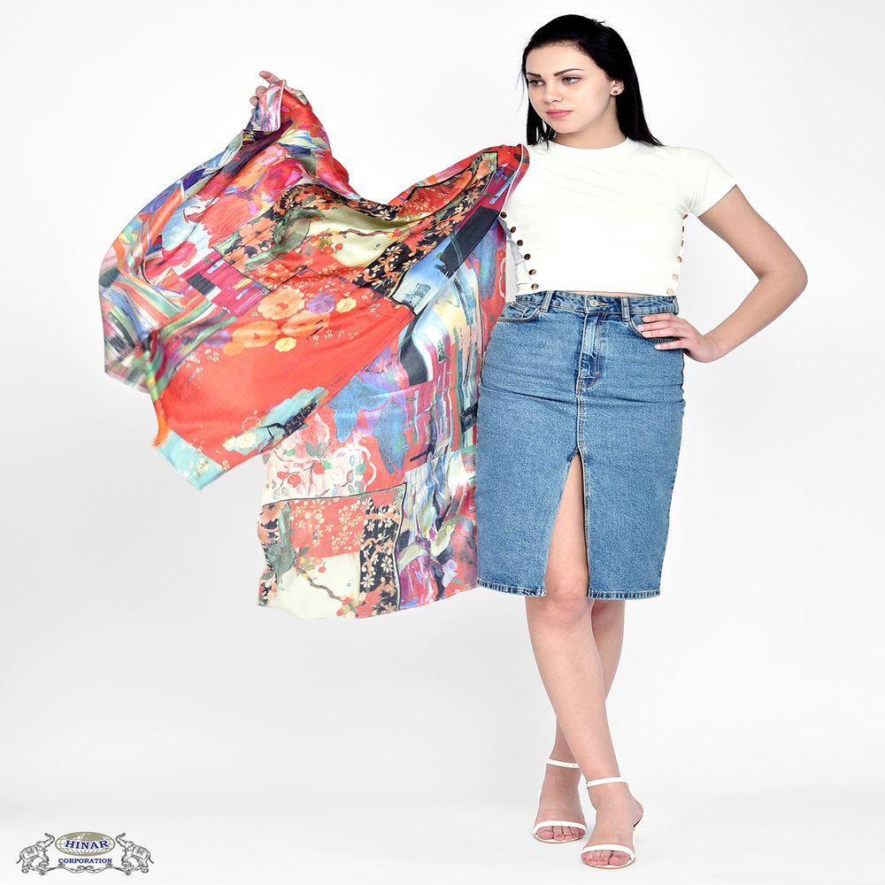Scarves - PURE SILK SCARF. - HINAR CORPORATION