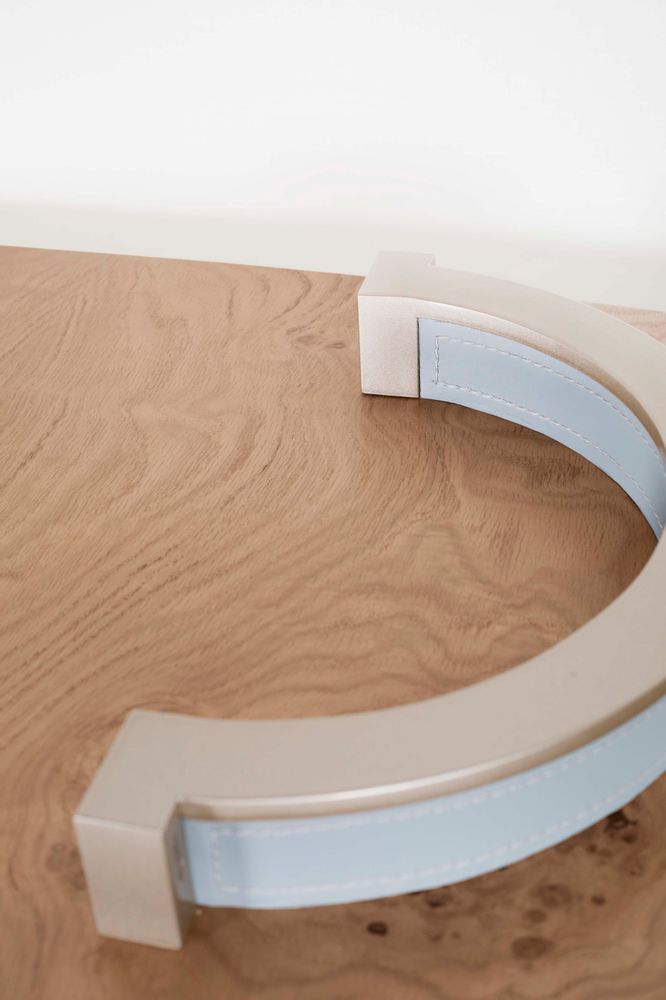Console table - Modern Chiado Console Table, Blue Leather, Handmade in Portugal by Greenapple - GREENAPPLE DESIGN INTERIORS