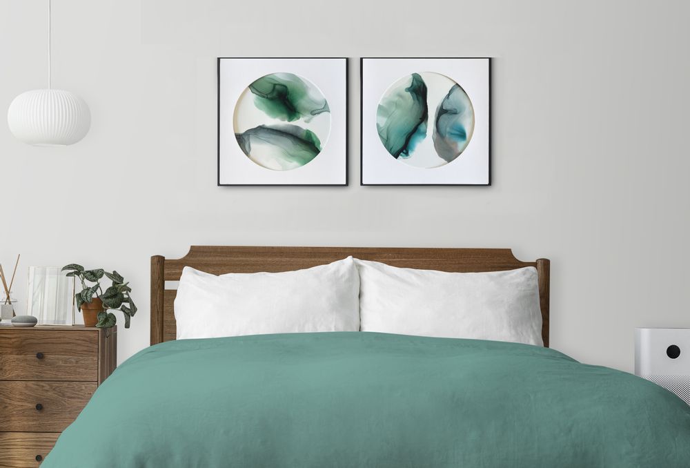 Hotel bedrooms - Alcohol paint on paper 40x40cm  - ARTYPIC