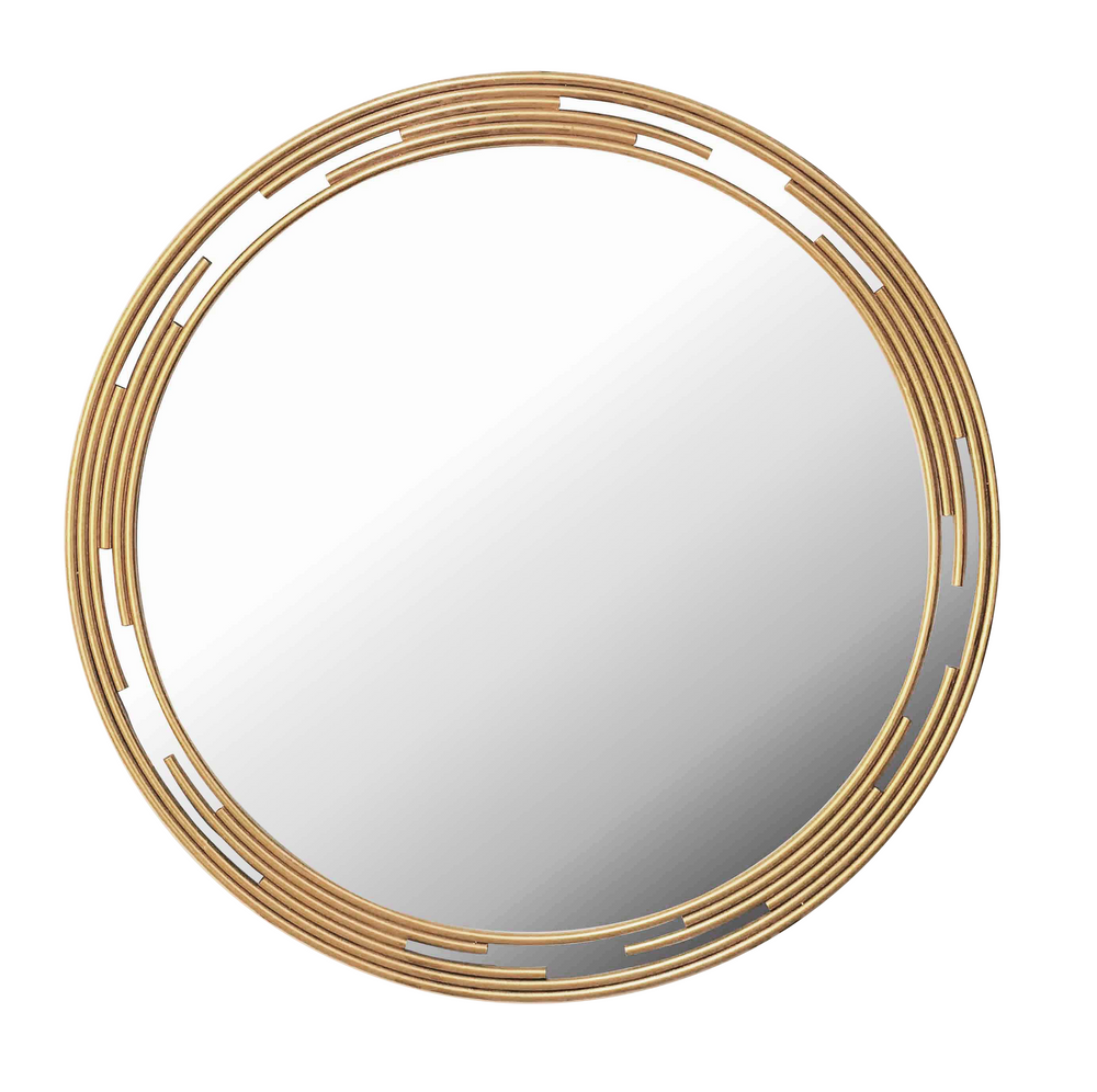Miroirs - MIROIR ROND METAL DORE 80x80CM - EMDE