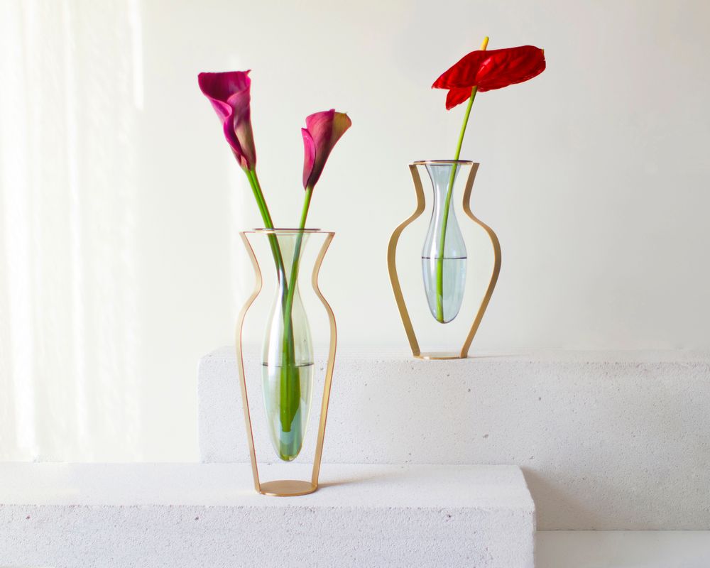 Vases - Vase Droplet Wide - Aqua - KITBOX DESIGN