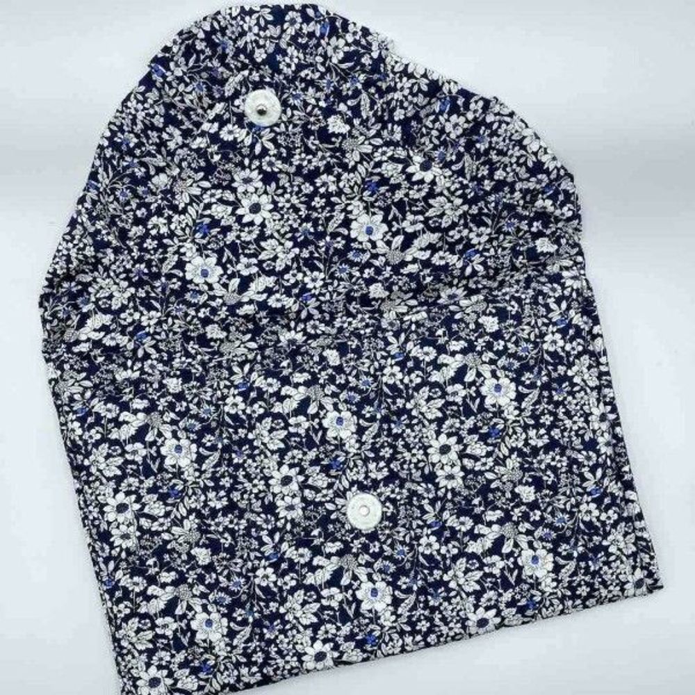 Clutches - Blue Flowers Quilted Pouch - L'ATELIER DES CREATEURS