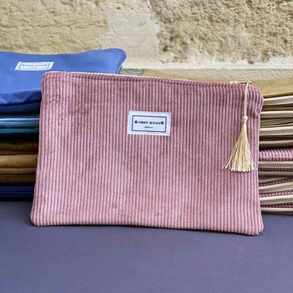 Clutches - Pink Velvet Pouch - L'ATELIER DES CREATEURS