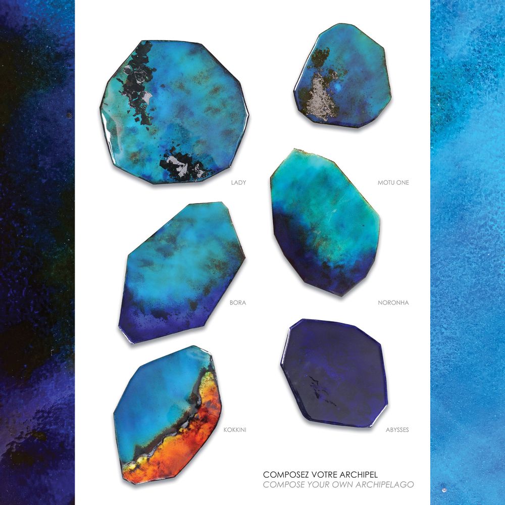 Other wall decoration - Wall composition - ARCHIPELAGO - ANNE DE LA FORGE EMAILLEUR SUR CUIVRE