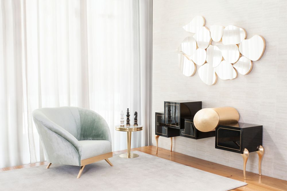 Autres décorations murales - Miroir Mural Greenapple, Miroir Mural Infinity, Feuille d'or - GREENAPPLE DESIGN INTERIORS