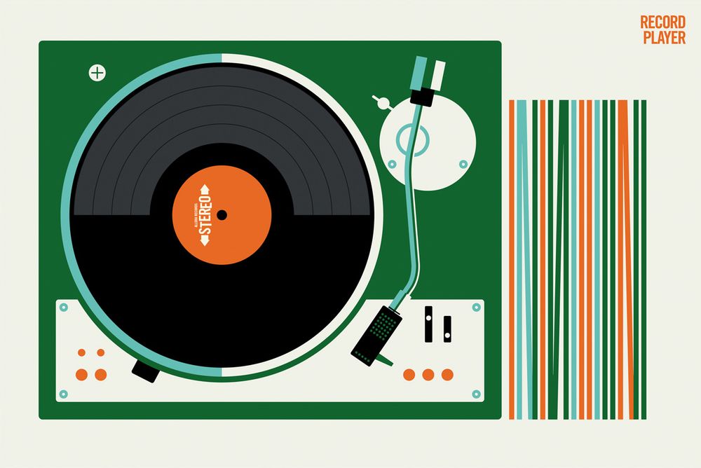 Affiches - Collection Bo Lundberg - Record Player - BLUE SHAKER