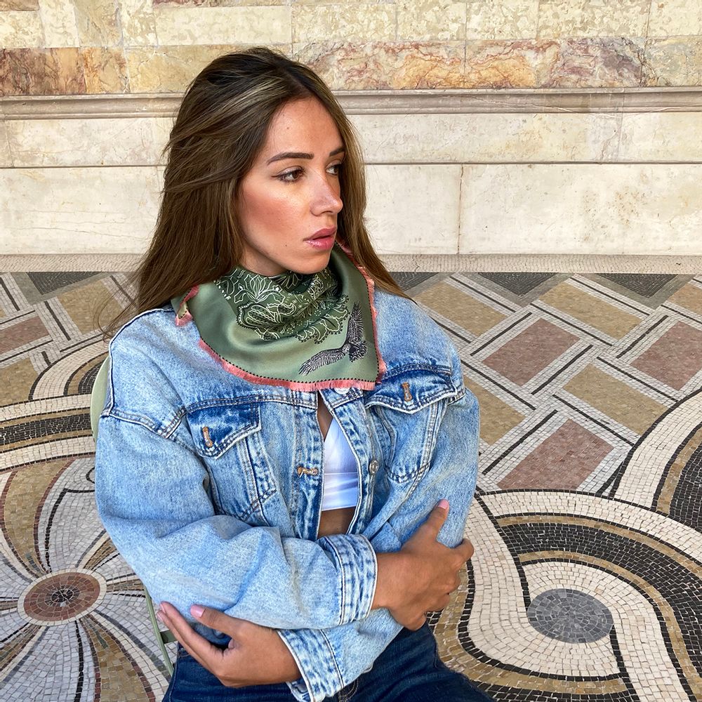 Scarves - Secret Garden Silk Scarf - MONT KIJI