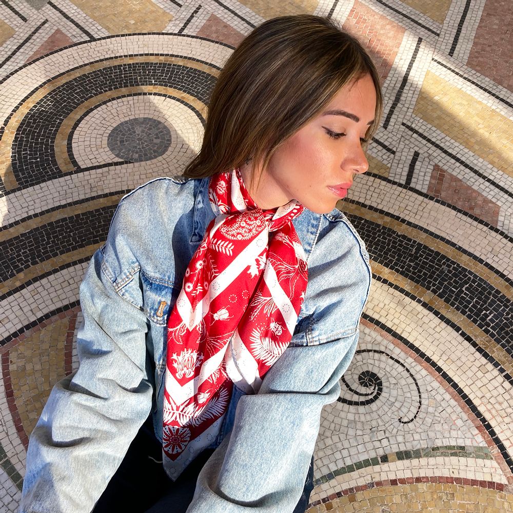 Scarves - Labyrinth Silk Scarf - MONT KIJI