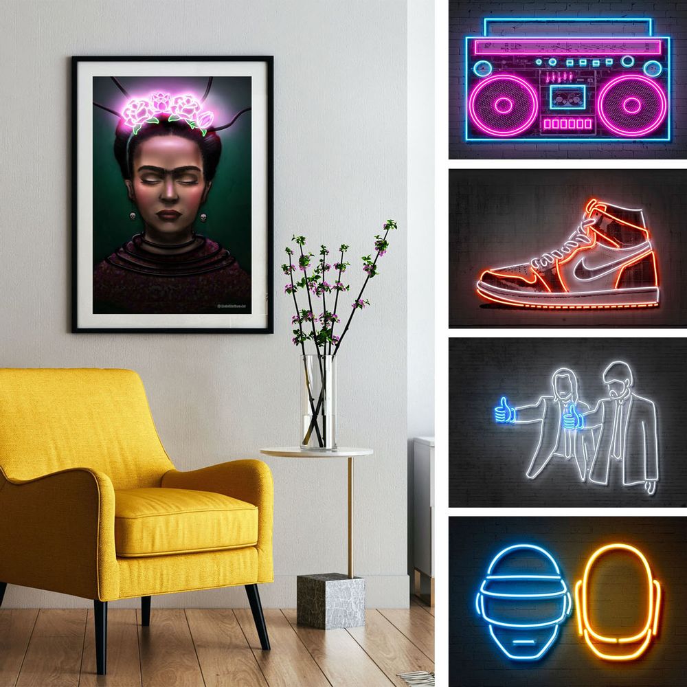 Affiches - Collection NEON ART - Série 3 - BLUE SHAKER