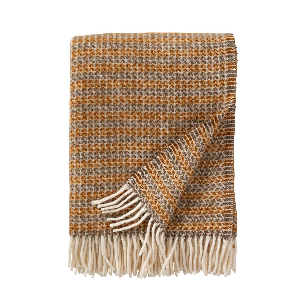 Throw blankets - Gotland Stripe black, throw in 100 % Gotland wool - KLIPPAN YLLEFABRIK AB