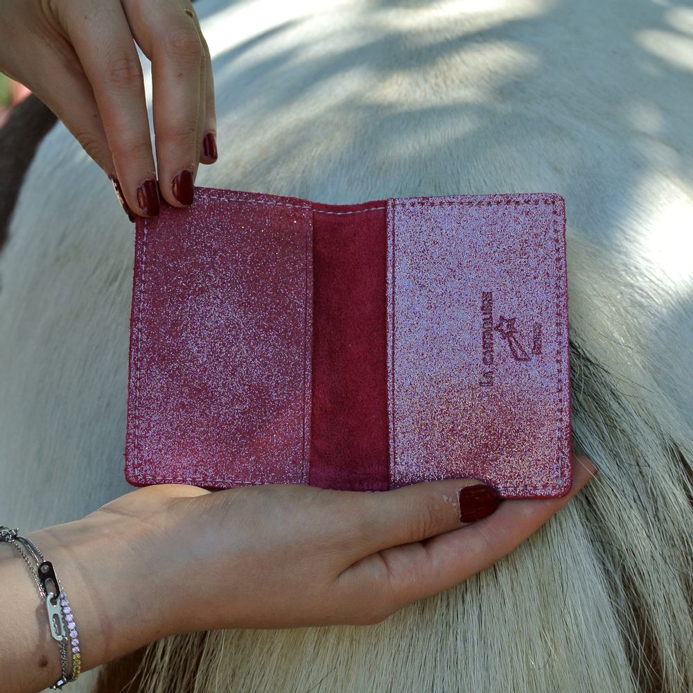 Petite maroquinerie - Etui à cartes Double en cuir Pailleté - LA CARTABLIÈRE