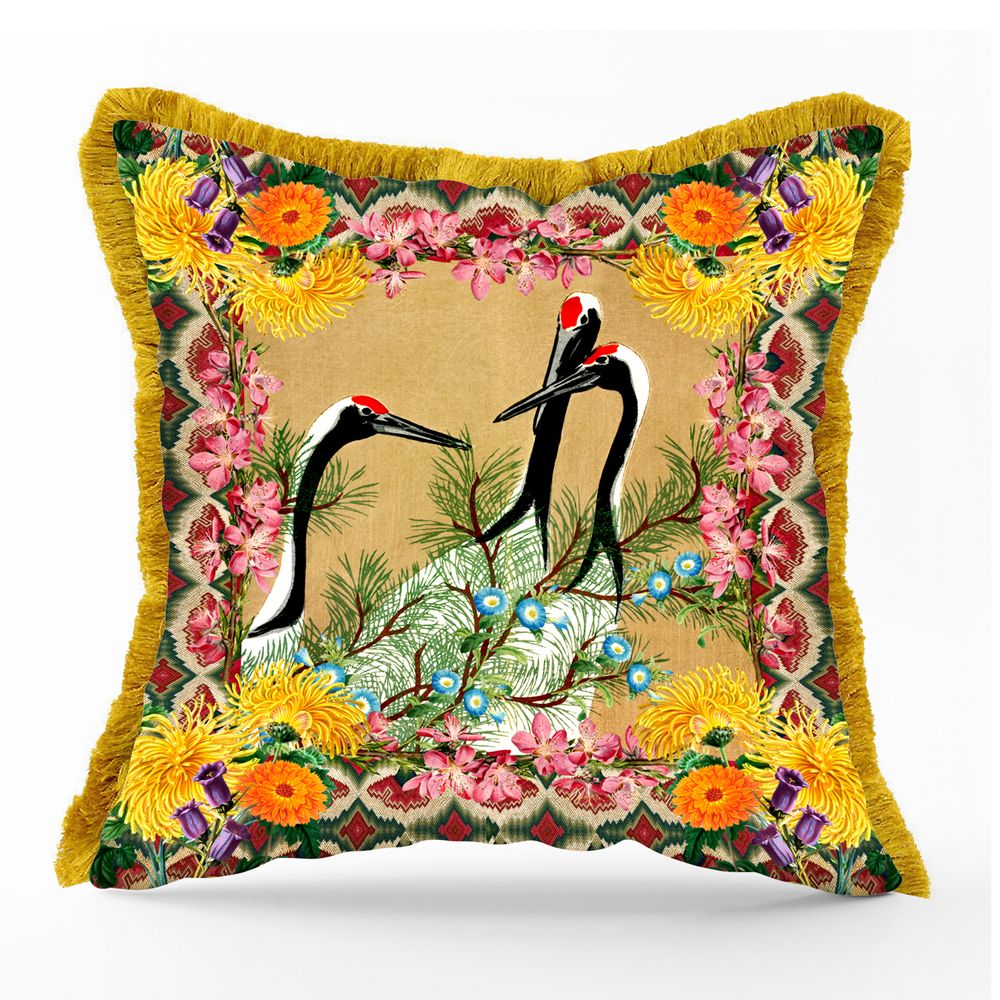 Coussins textile - housse de coussin en velours Paon - MOUCHKINE JEWELRY