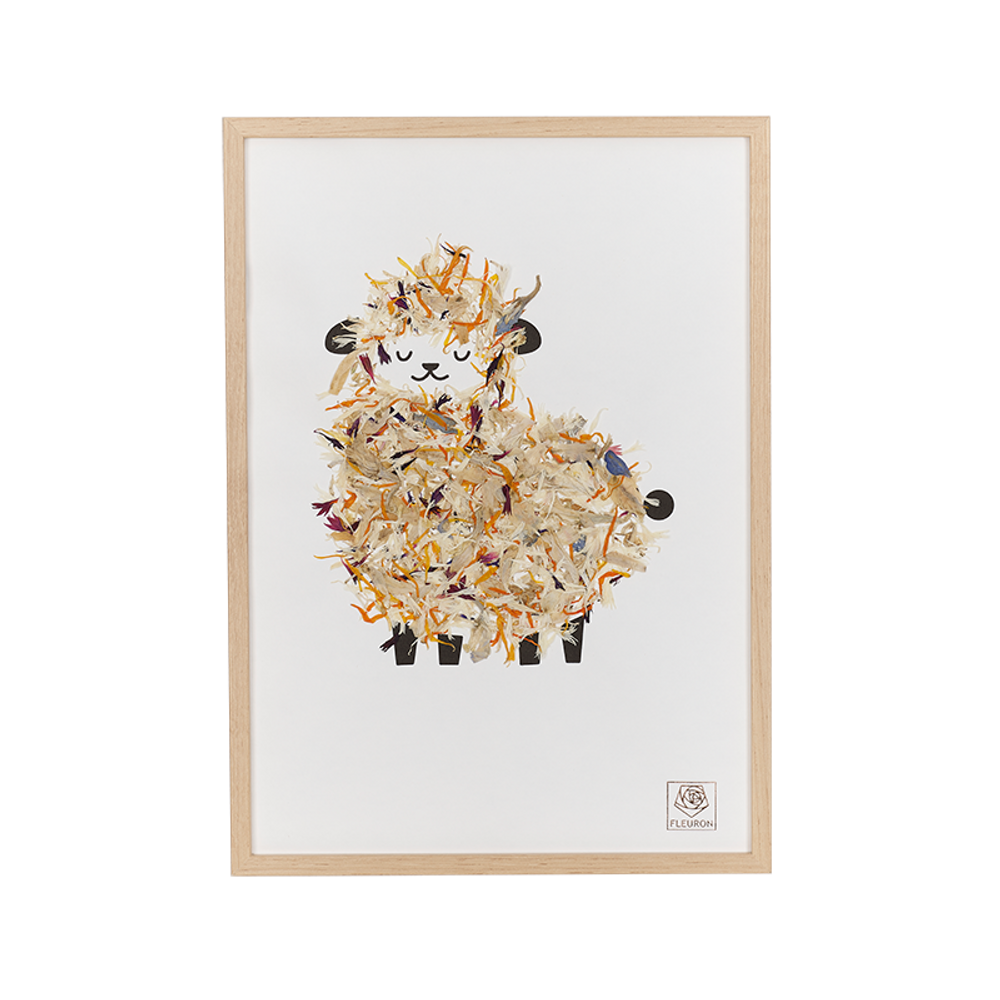 Objets personnalisables - Gaston le mouton - herbier de fleurs séchées personnalisable - FLEURON