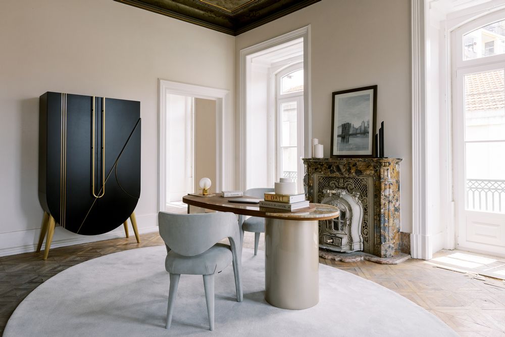 Chairs - Modern Laurence Dining Chairs, Greyish-Green Leather, Handmade by Greenapple - GREENAPPLE DESIGN INTERIORS