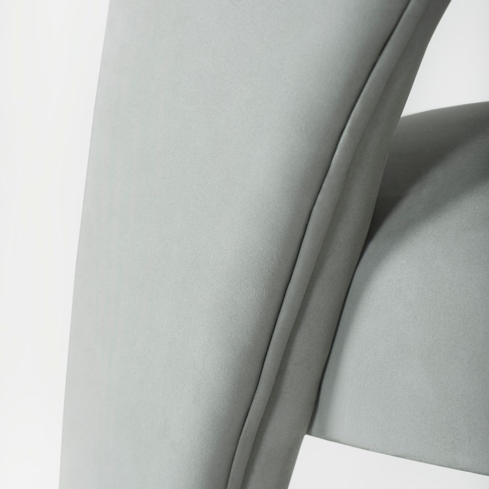 Chairs - Modern Laurence Dining Chairs, Greyish-Green Leather, Handmade by Greenapple - GREENAPPLE DESIGN INTERIORS