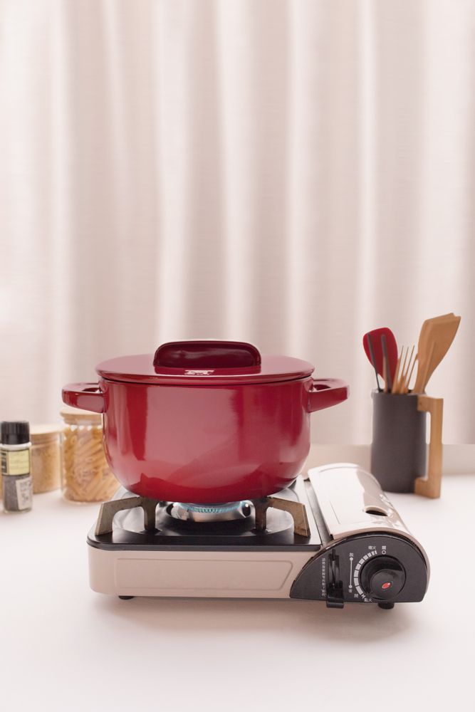 Stew pots - Ceraglaze Casserole (23cm,Red,3.2L) - JIA