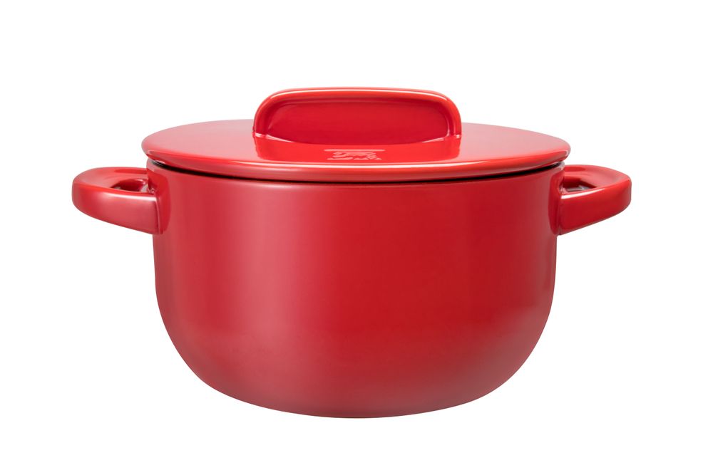 Stew pots - Ceraglaze Casserole (23cm,Red,3.2L) - JIA