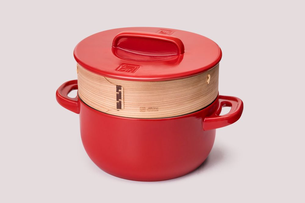Stew pots - Ceraglaze Casserole (23cm,Red,3.2L) - JIA