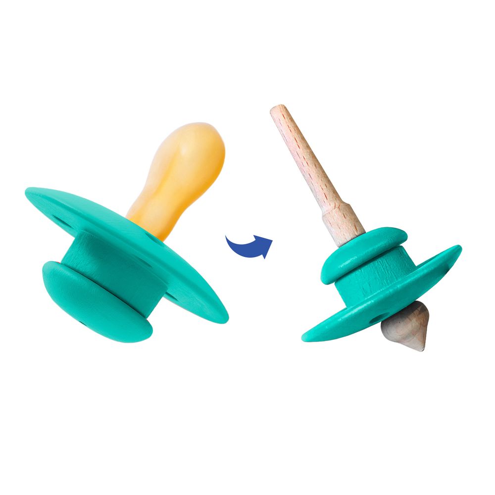 Accessoires pour puériculture - Tetine 100% naturelle en bois & caoutchouc pur | Collection Colorfull : Vert d'eau - TOTOTE