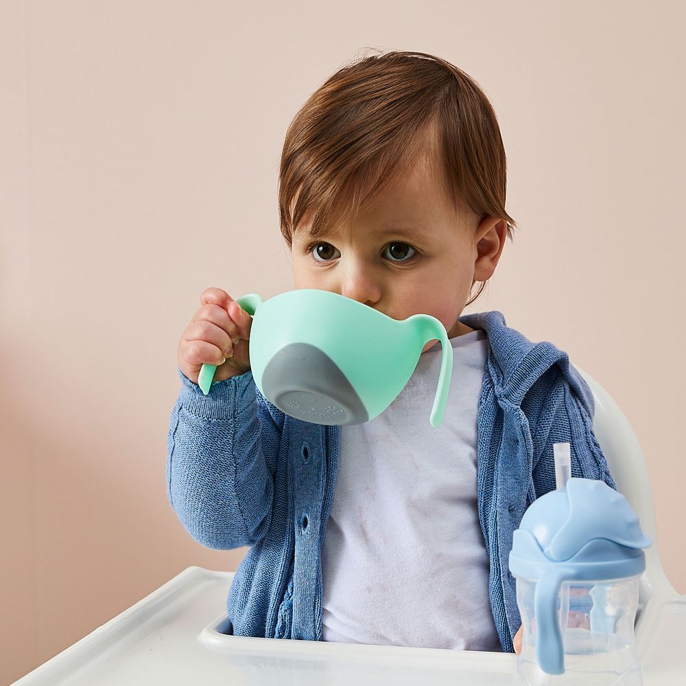 Children's mealtime - 3 in 1 kids bowl with removable straw system and snack lid - 6 months+ - BABIREVA