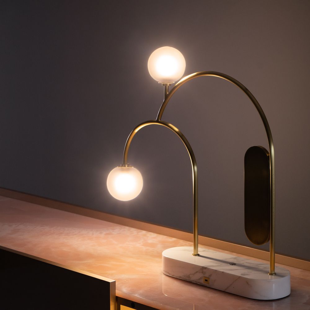 Table lamps - Greenapple Table Lamp, Two Table Lamp, Champagne, Handmade in Portugal - GREENAPPLE DESIGN INTERIORS