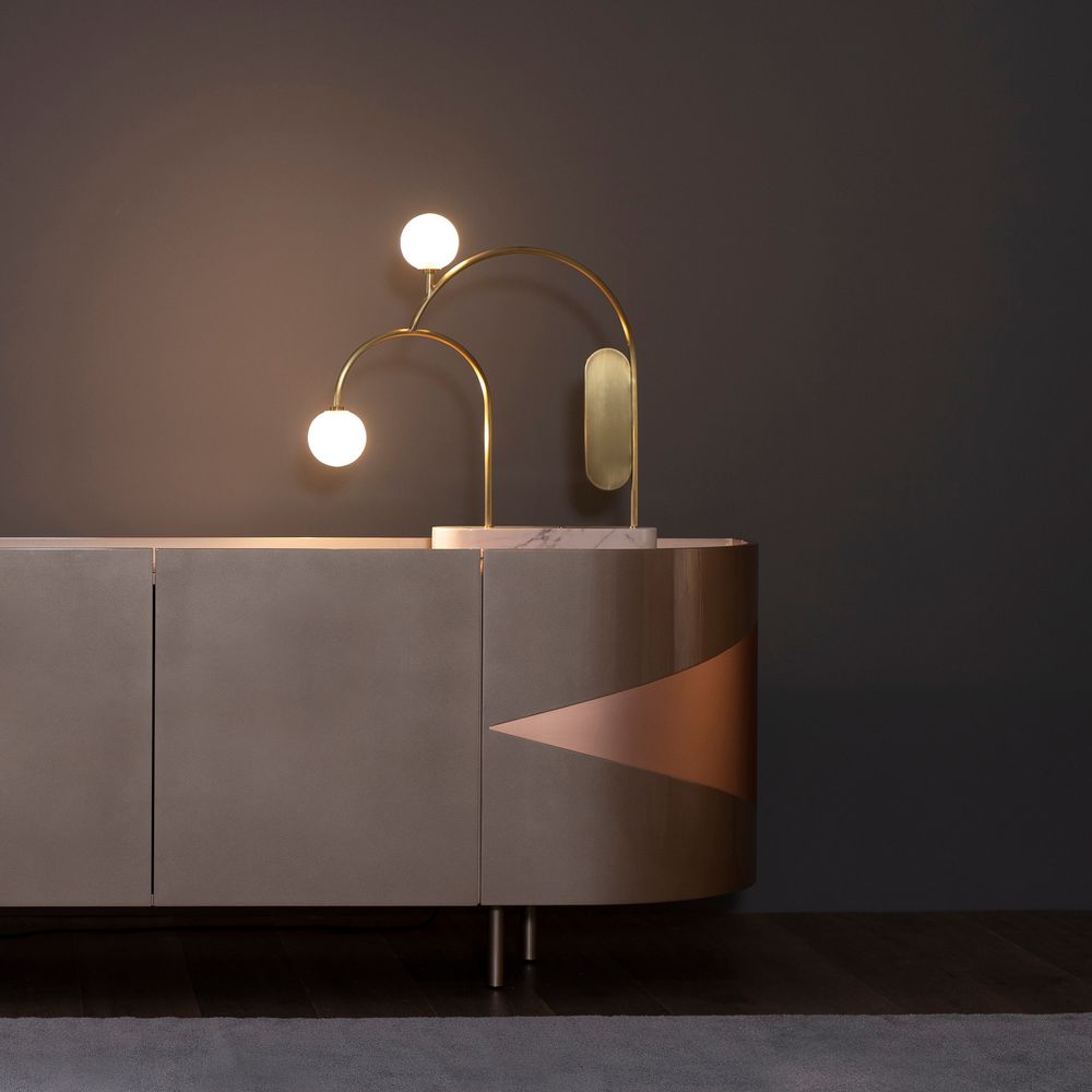 Table lamps - Greenapple Table Lamp, Two Table Lamp, Champagne, Handmade in Portugal - GREENAPPLE DESIGN INTERIORS