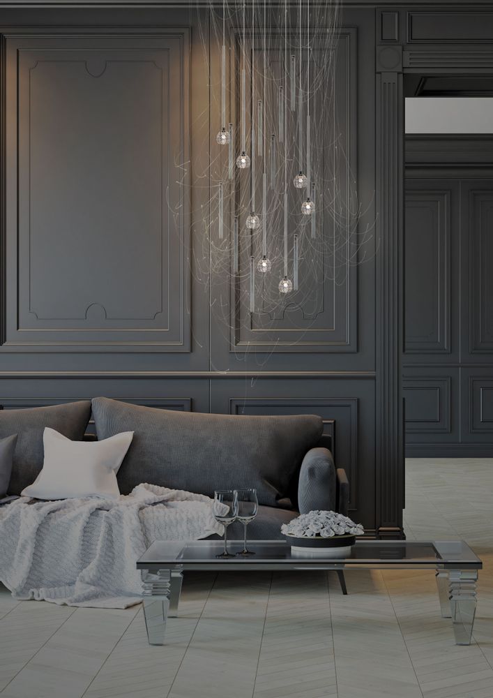 Suspensions - Lustre en Fibre Optique Cristal - MOSS SERIES