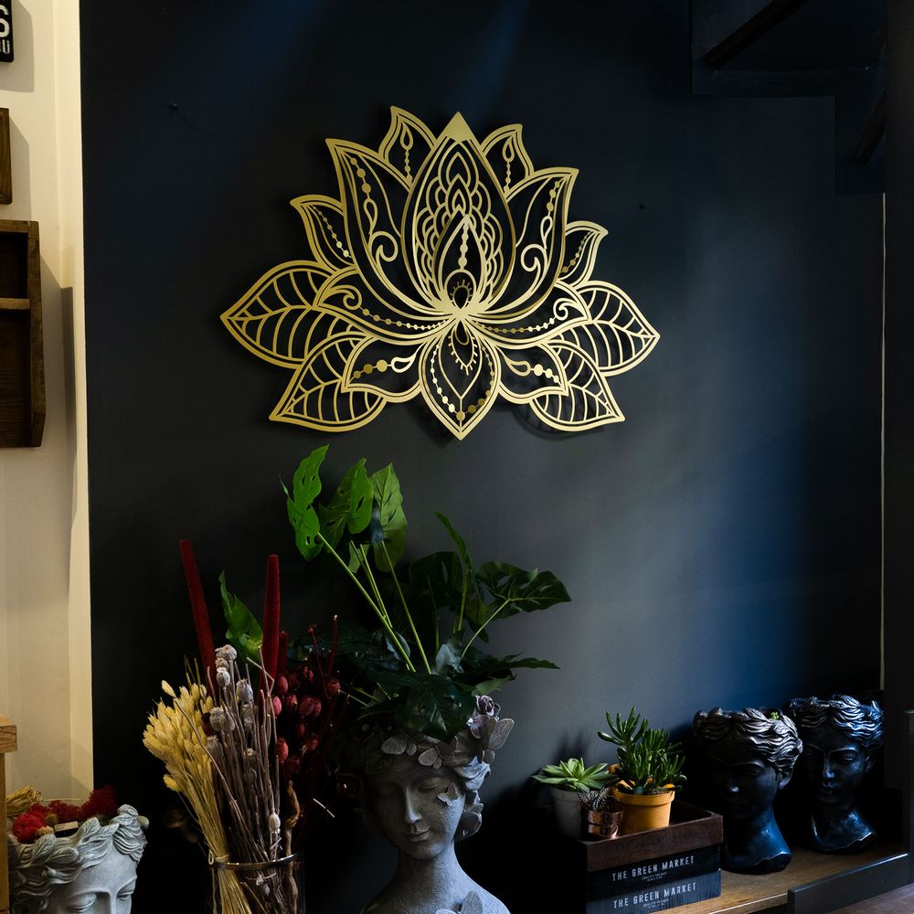 Other wall decoration - 3D LOTUS MANDALA METAL WALL ART - APT524 - OOBJE
